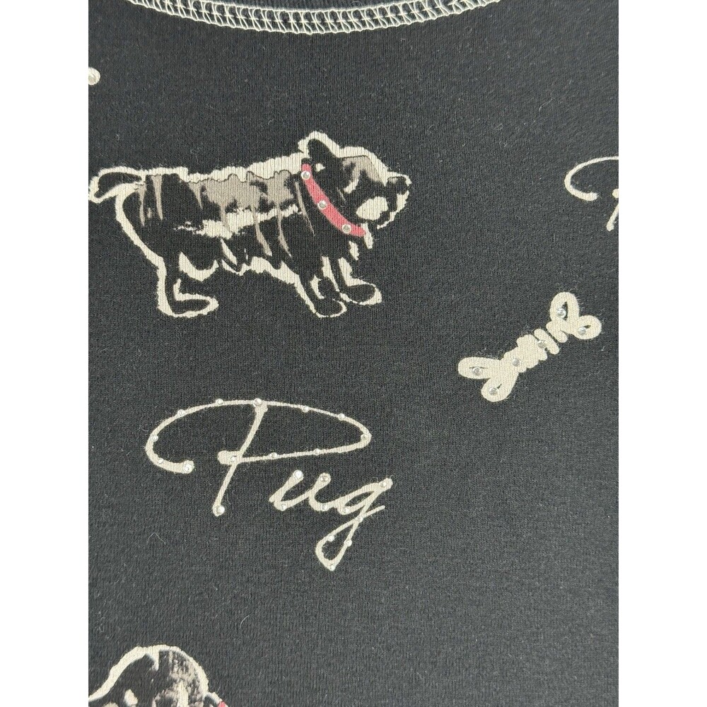 Jess and Jane‎ Top Womens Small Black Dog Doodle Embellished Cotton Made in USA - Picture 12 of 16